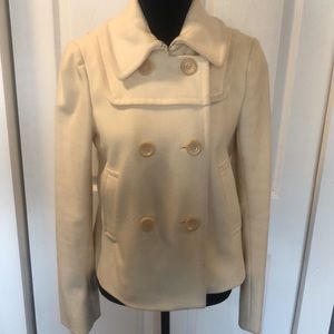 EUC Martin + Osa Cute Wool Pea Coat in Cream Sz Sm